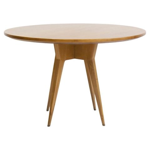 Modern Round Natural Wood Dining Table With Brass Base For Sale At ... regarding Exploring the Unique Aesthetic of Natural Wood in Dining Spaces